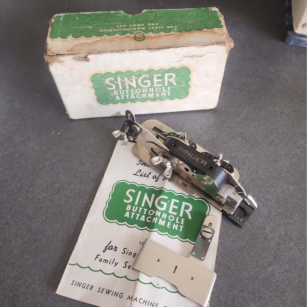 Vintage Singer Buttonhole Attachment No. 121795 with Original Box & Manual
